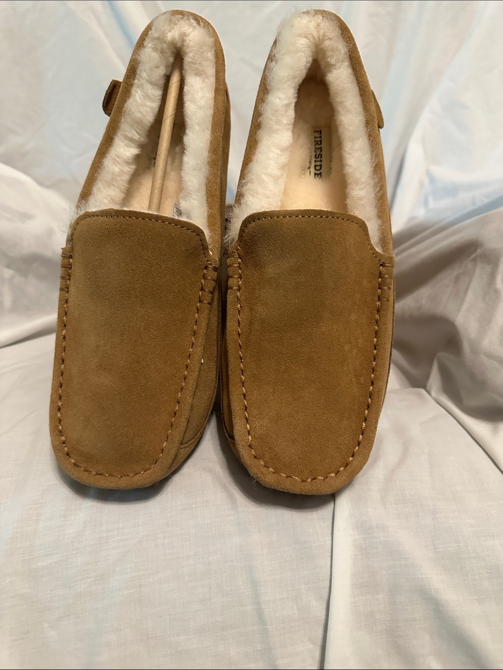 dearfoams Chestnut Suede Moccasin Slippers - Picture 3 of 3